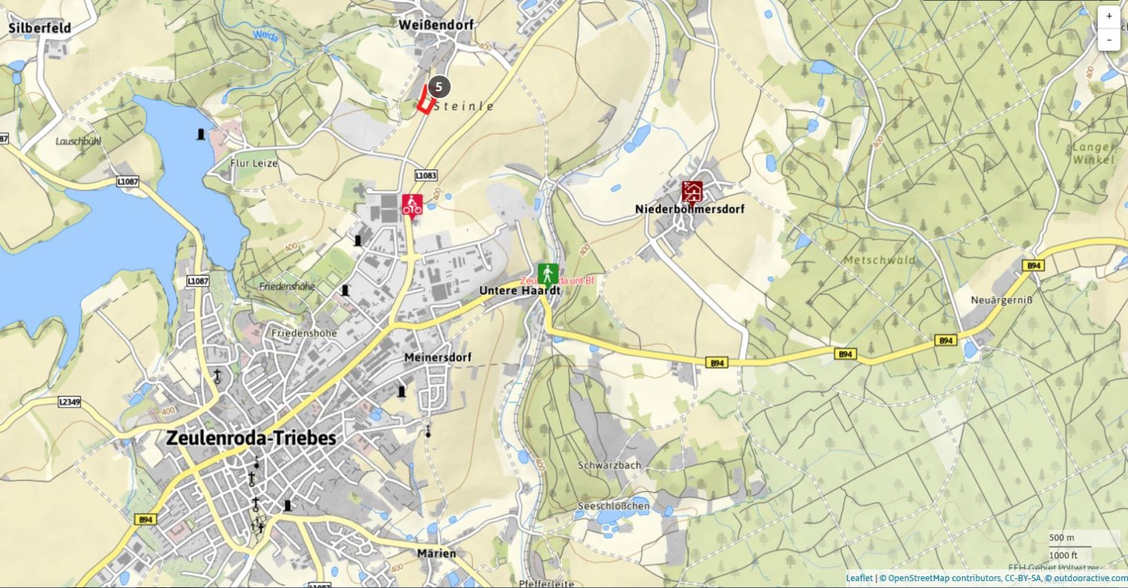 Fewo turmschule Zeulenroda Karte